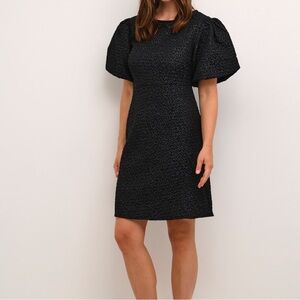 Elegant Black Puff Sleeve Dress